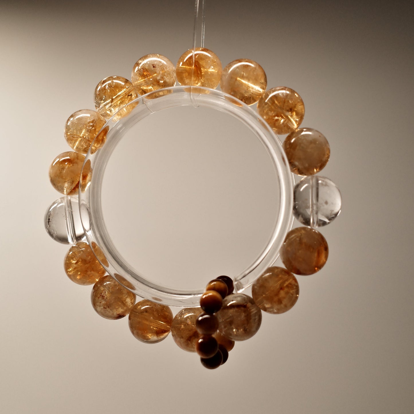 Amber Radiance-Golden Healer/Azeztulite/Tiger's eye(12mm)